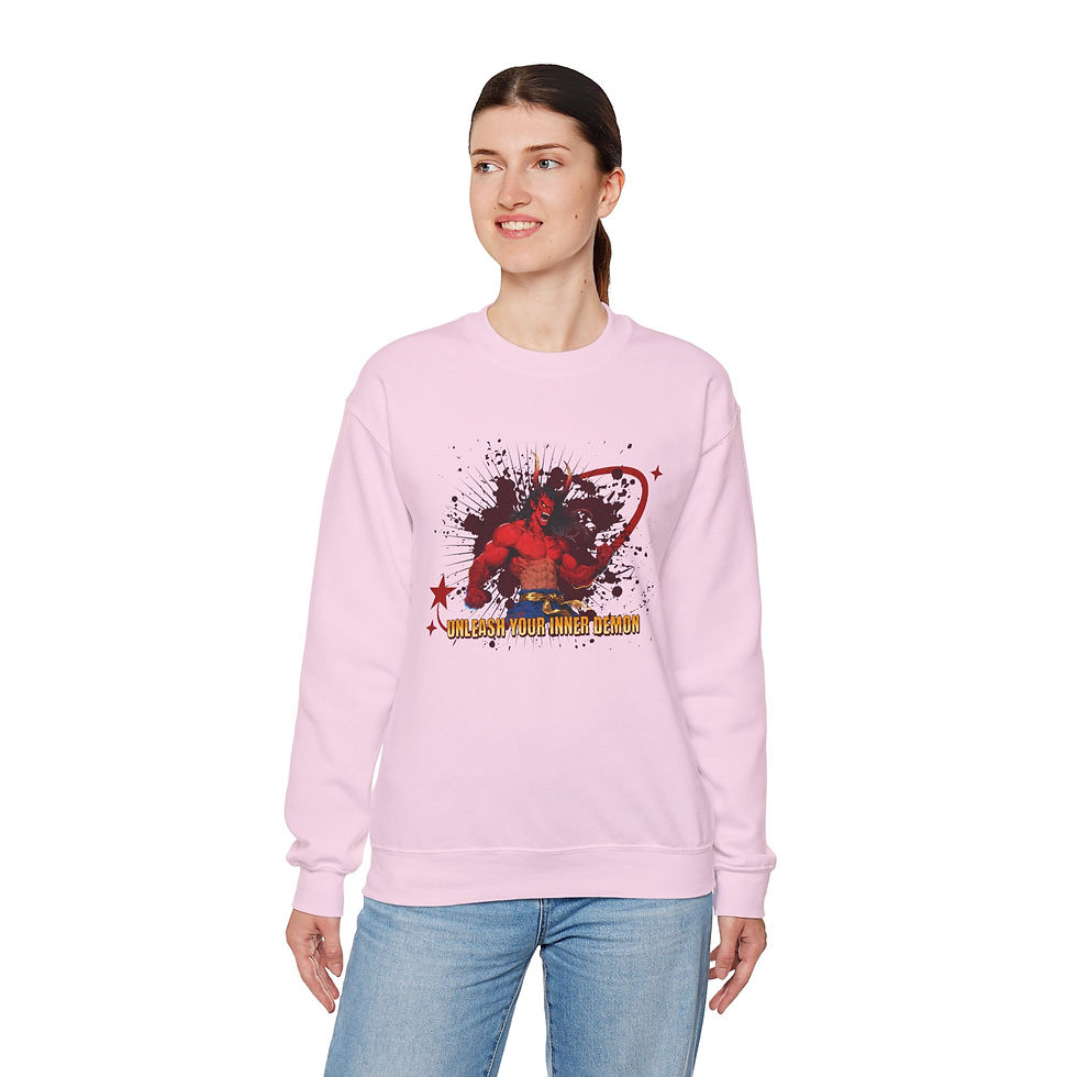 Thumbnail: Demon Graphic Crewneck Sweatshirt — "Unleash Your Inner Demon"