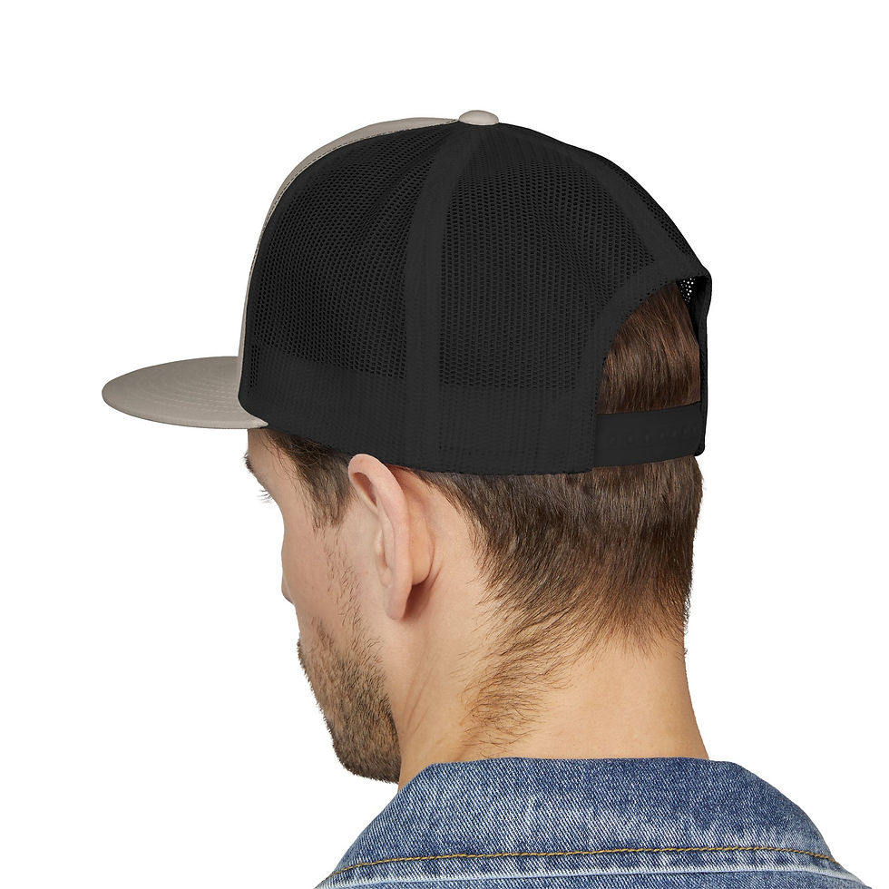 Thumbnail: Trucker Cap — 'Bloom in the shadows' Skull & Moth Flat Bill
