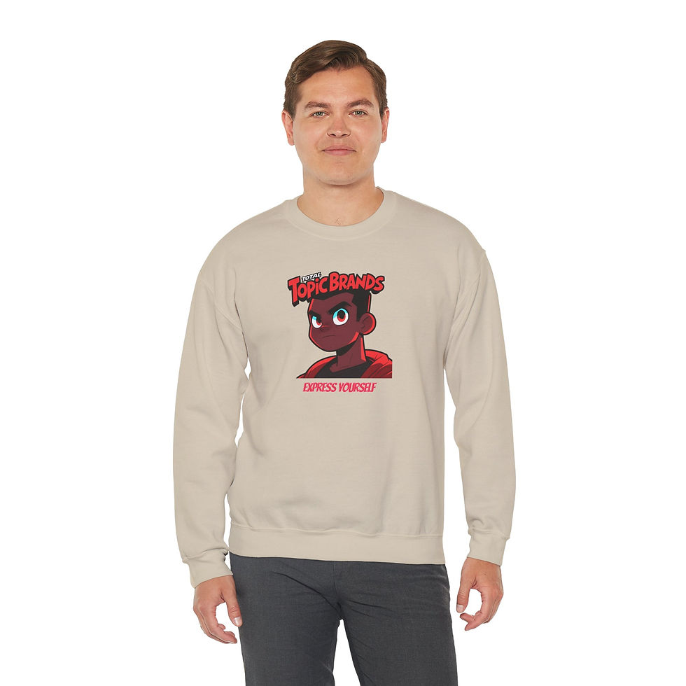 Thumbnail:  'Total Topic Brands' Cartoon Express Yourself— Crewneck Sweatshirt 