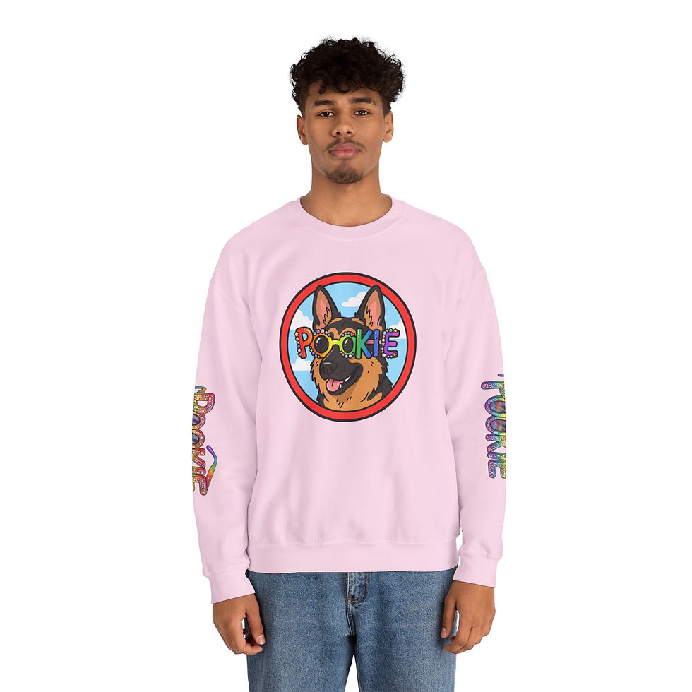 Thumbnail: Pookie German Shepherd Crewneck Sweatshirt — Colorful Dog Portrait Pullover