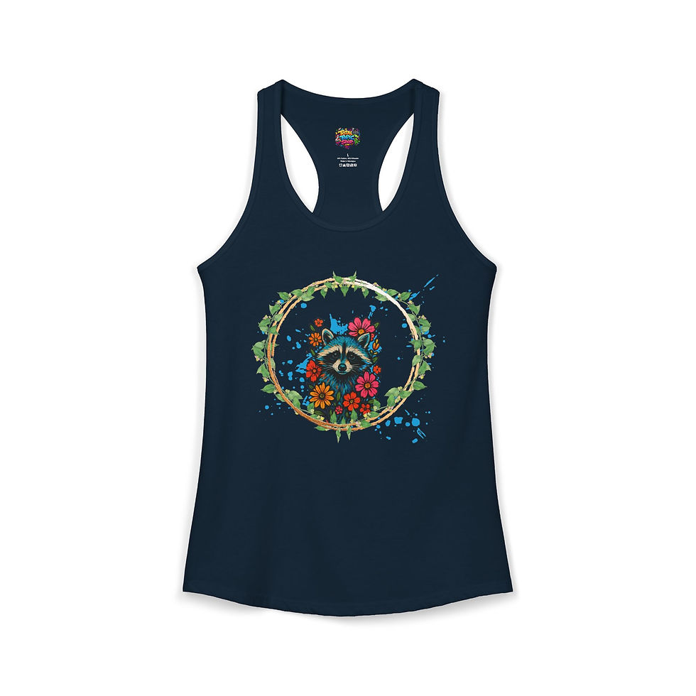 Thumbnail: Raccoon reef in flowers-Women's Ideal Racerback Tank 