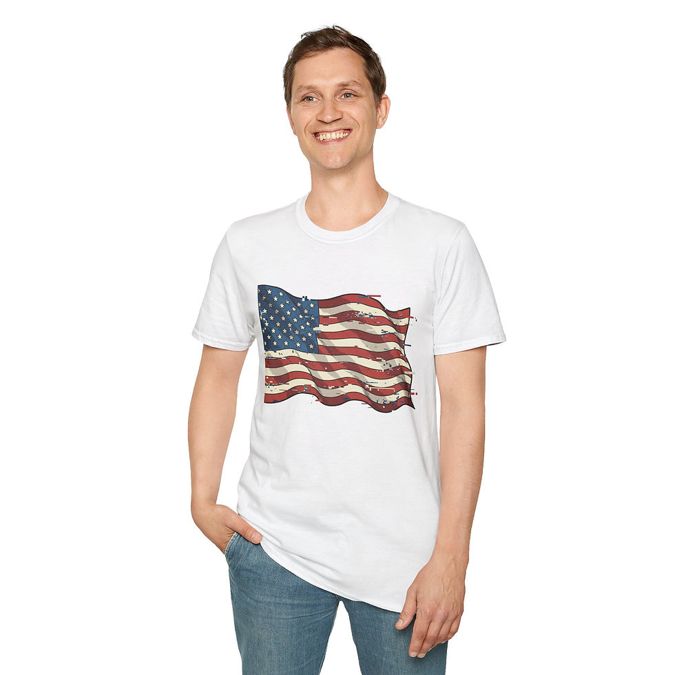 Thumbnail: Distressed American Flag T-Shirt — Vintage USA Patriotic Tee for 4th of July