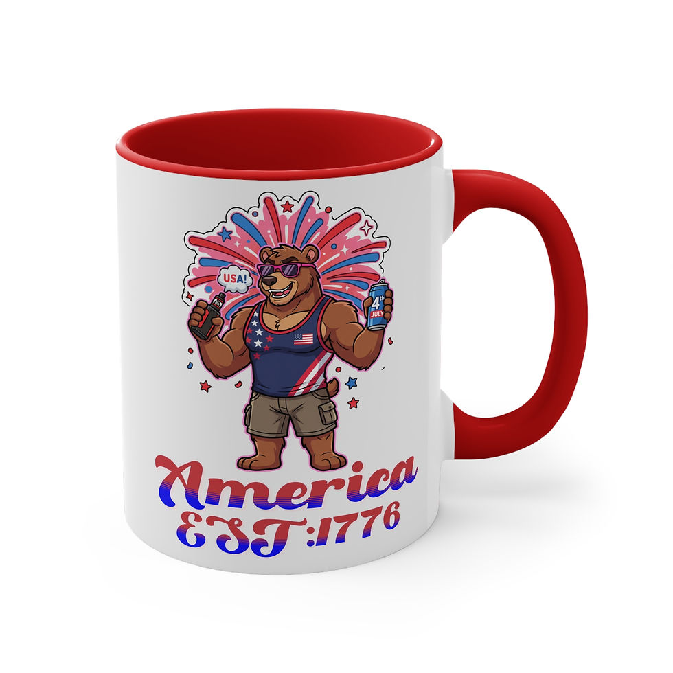 Thumbnail: Mr. Bearia Our Independance day Bear Coffee Mug 11oz