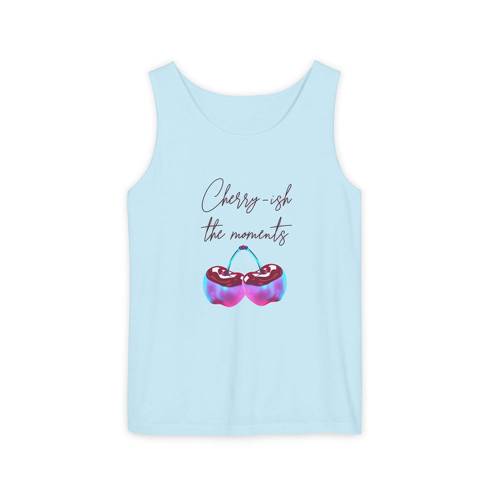 Thumbnail: Cherrish The Moments Tank Top — Retro Watercolor Cherries Graphic