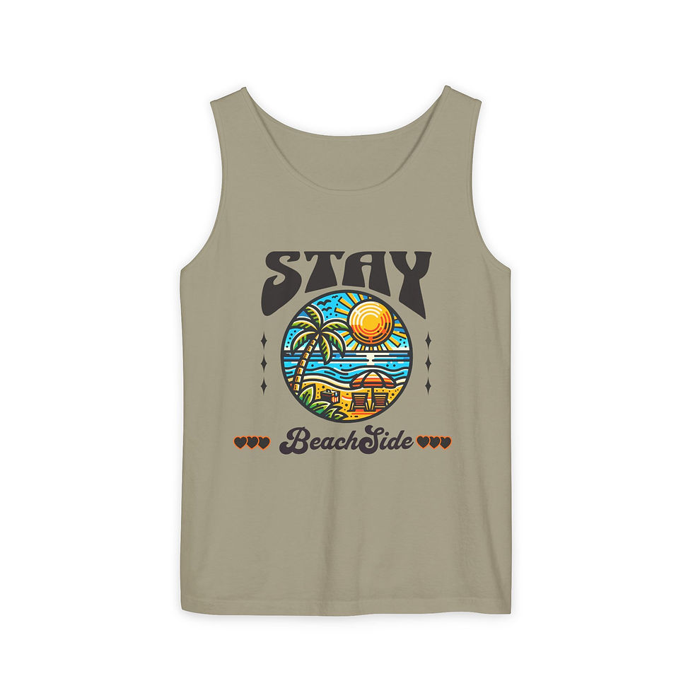 Thumbnail: Stay Beachside Tank Top — Retro Sunset Palm Beachwear