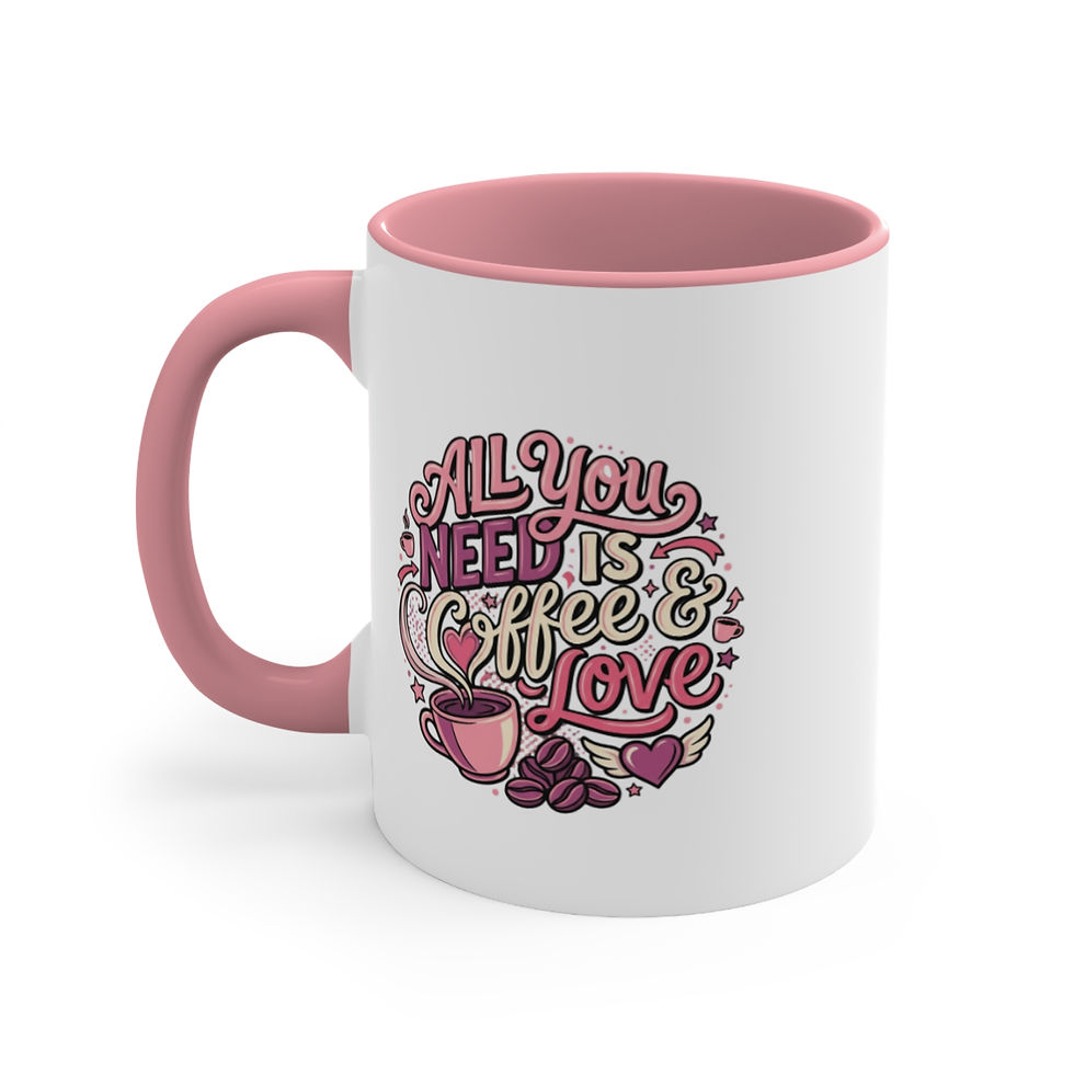 Thumbnail: Coffee & Love Accent Mug – "All You Need Is Coffee & Love" 11oz