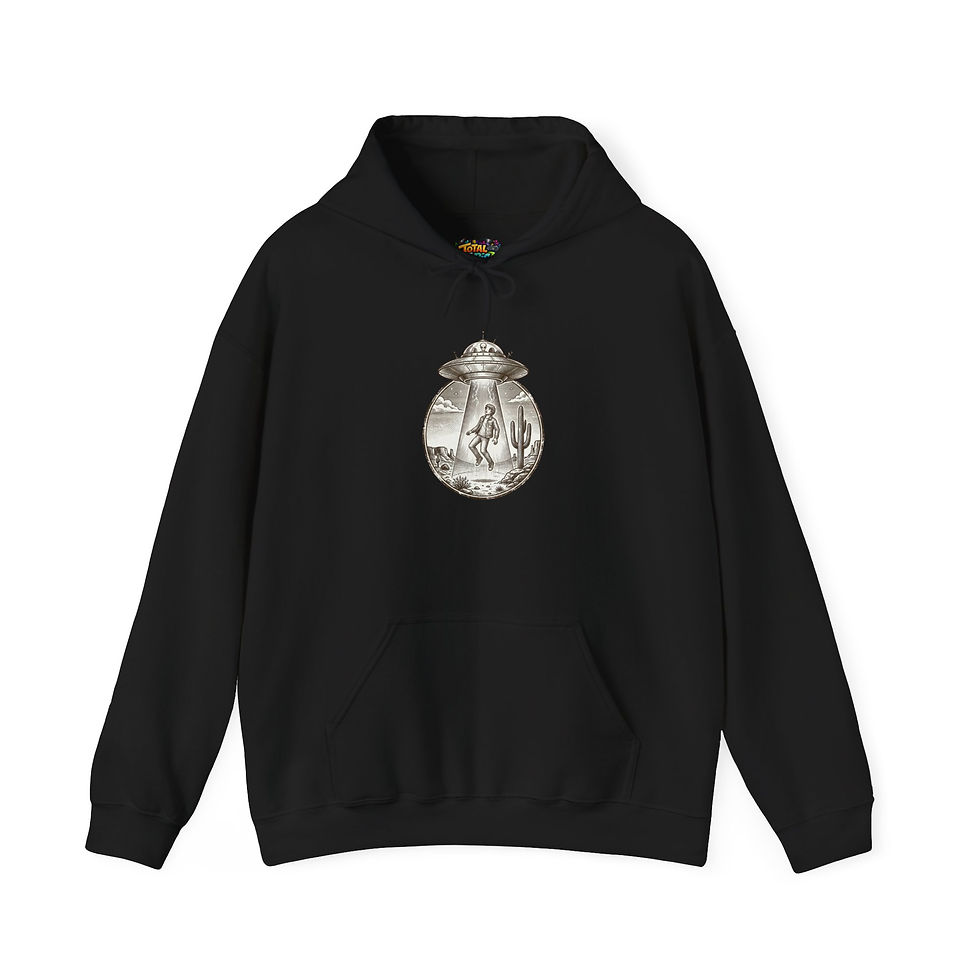 Thumbnail: Retro UFO Desert Abduction Hoodie | vintage sci-fi, Southwestern alien graphic