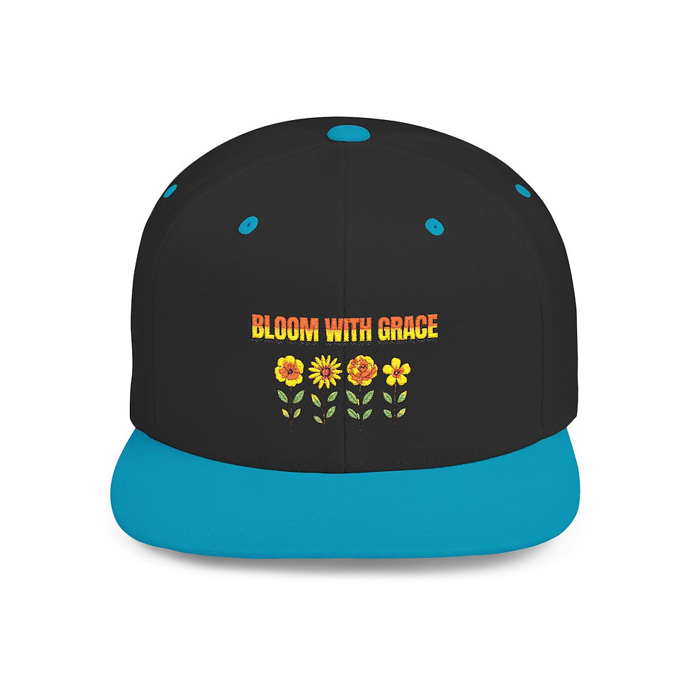 Thumbnail:  Sunflower Snapback Hat — Bloom With Grace Embroidered Flat-Bill Cap