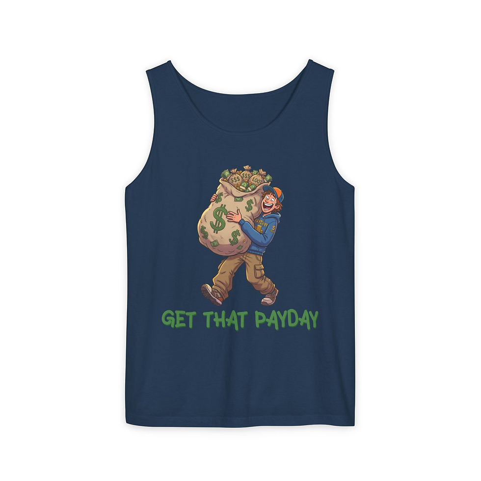 Thumbnail: Get That Payday Tank Top — Funny Money Bag Graphic Tank