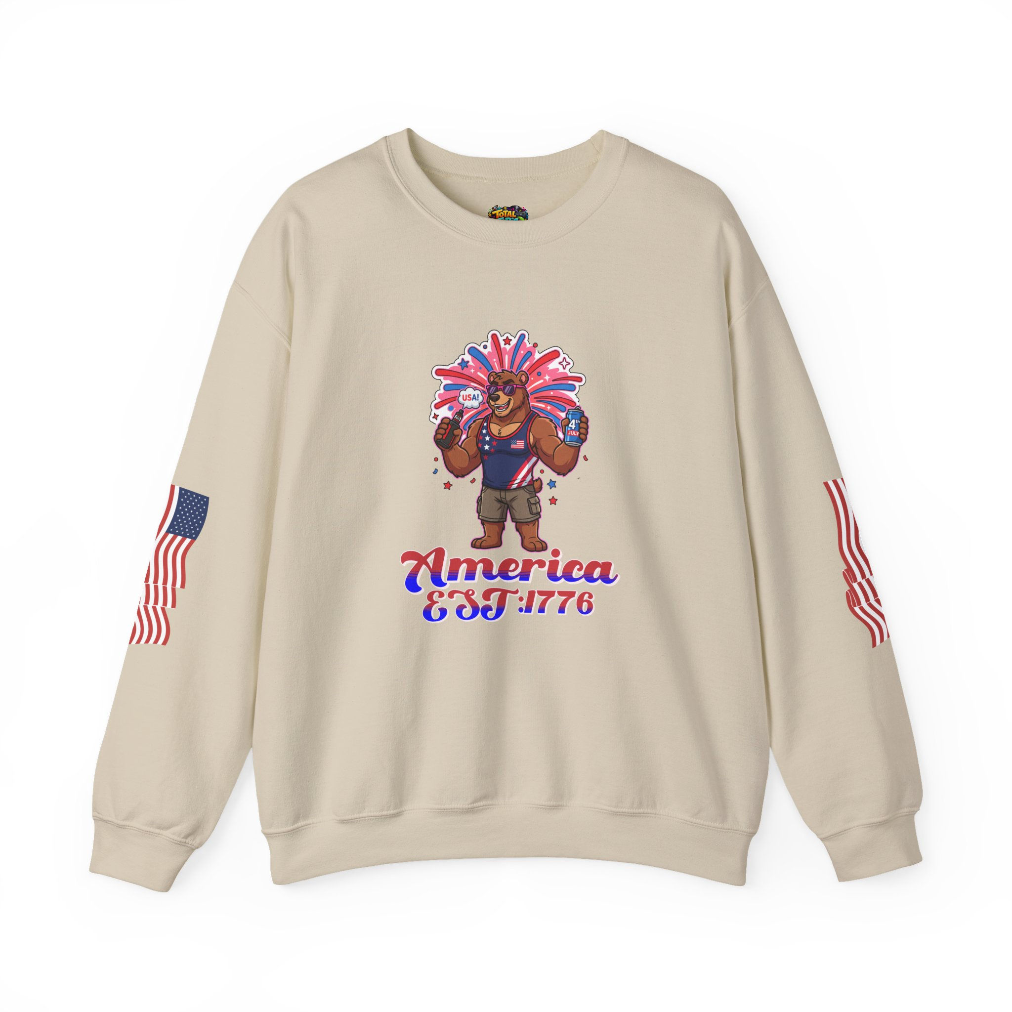  Crewneck Sweatshirt — Mr. Bearia Our Independance day Bear
