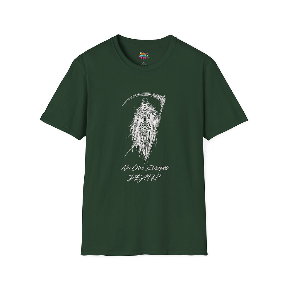 Thumbnail: Grim Reaper Tee — “No One Escapes Death” Graphic T-Shirt
