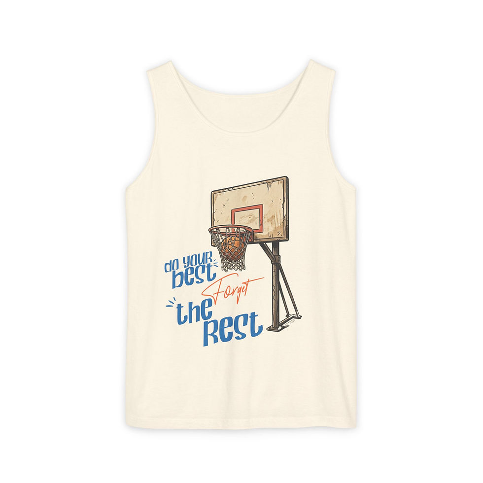 Thumbnail: Basketball Hoop Tank Top — "Do Your Best, Forget the Rest" Motivational Sports 