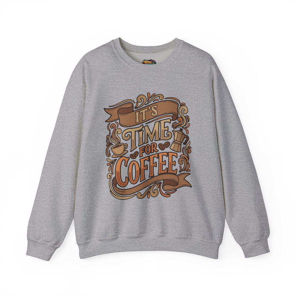 Thumbnail: Sweatshirt — "It's Time for Coffee" Retro Coffee Crewneck