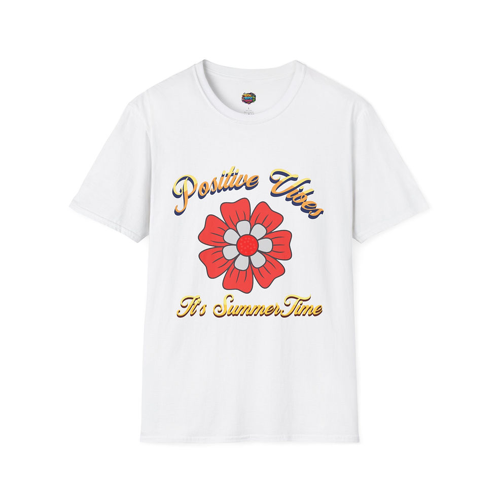 Thumbnail: Positive Vibes Flower T-Shirt — "It’s Summer Time" SoftStyle Tee