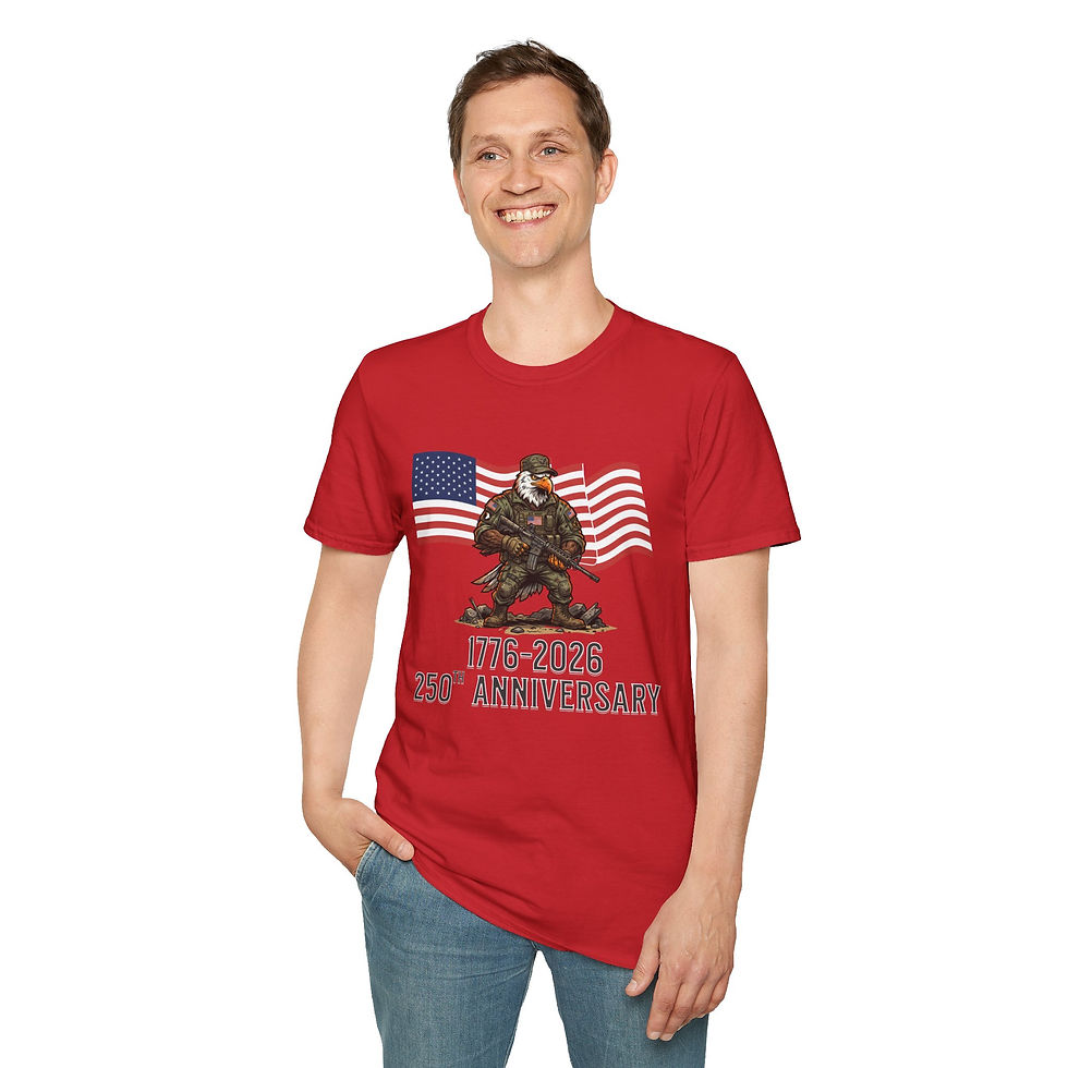 Thumbnail: 1776–2026 250th Anniversary — Eagle Soldier Softstyle  T-Shirt