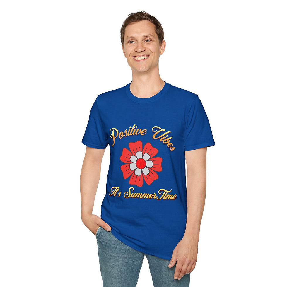 Thumbnail: Positive Vibes Flower T-Shirt — "It’s Summer Time" SoftStyle Tee