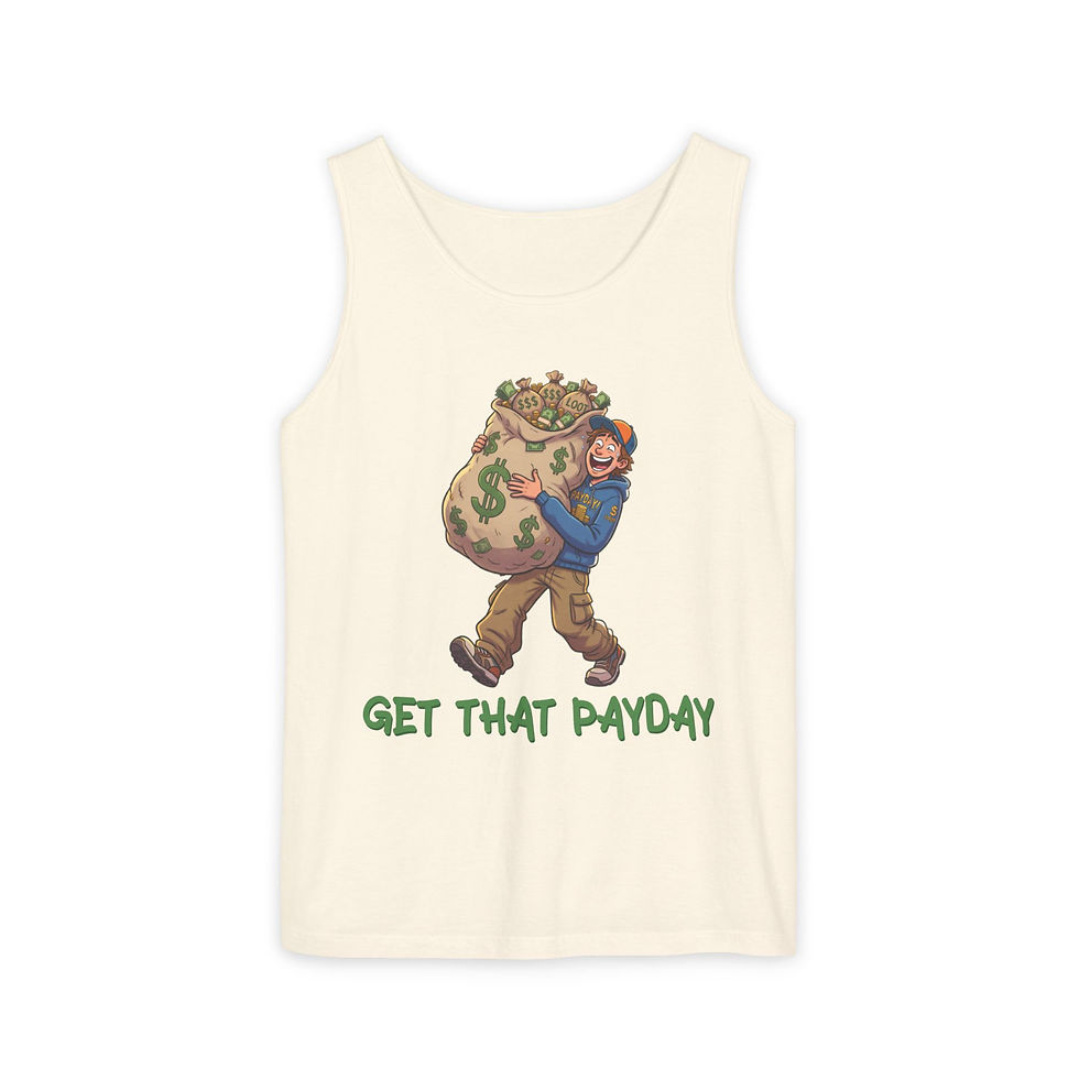 Thumbnail: Get That Payday Tank Top — Funny Money Bag Graphic Tank