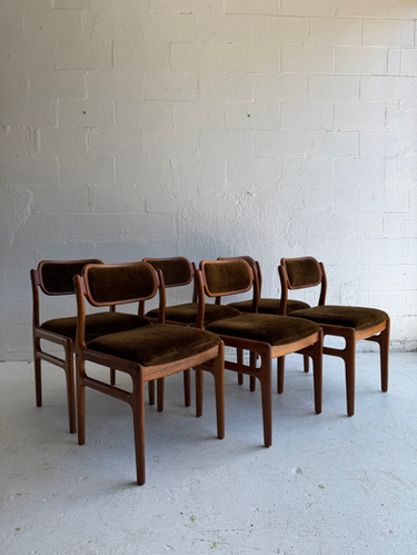 Johannes Andersen dining chairs x 6 | Tangerine & Teal