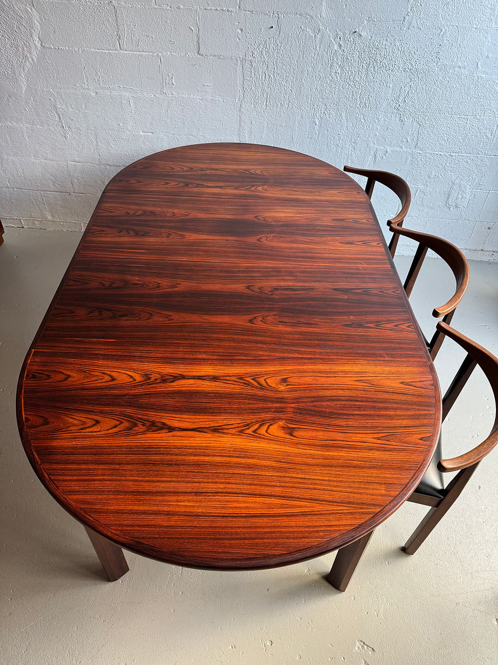 Thumbnail: Danish circular rosewood dining table 