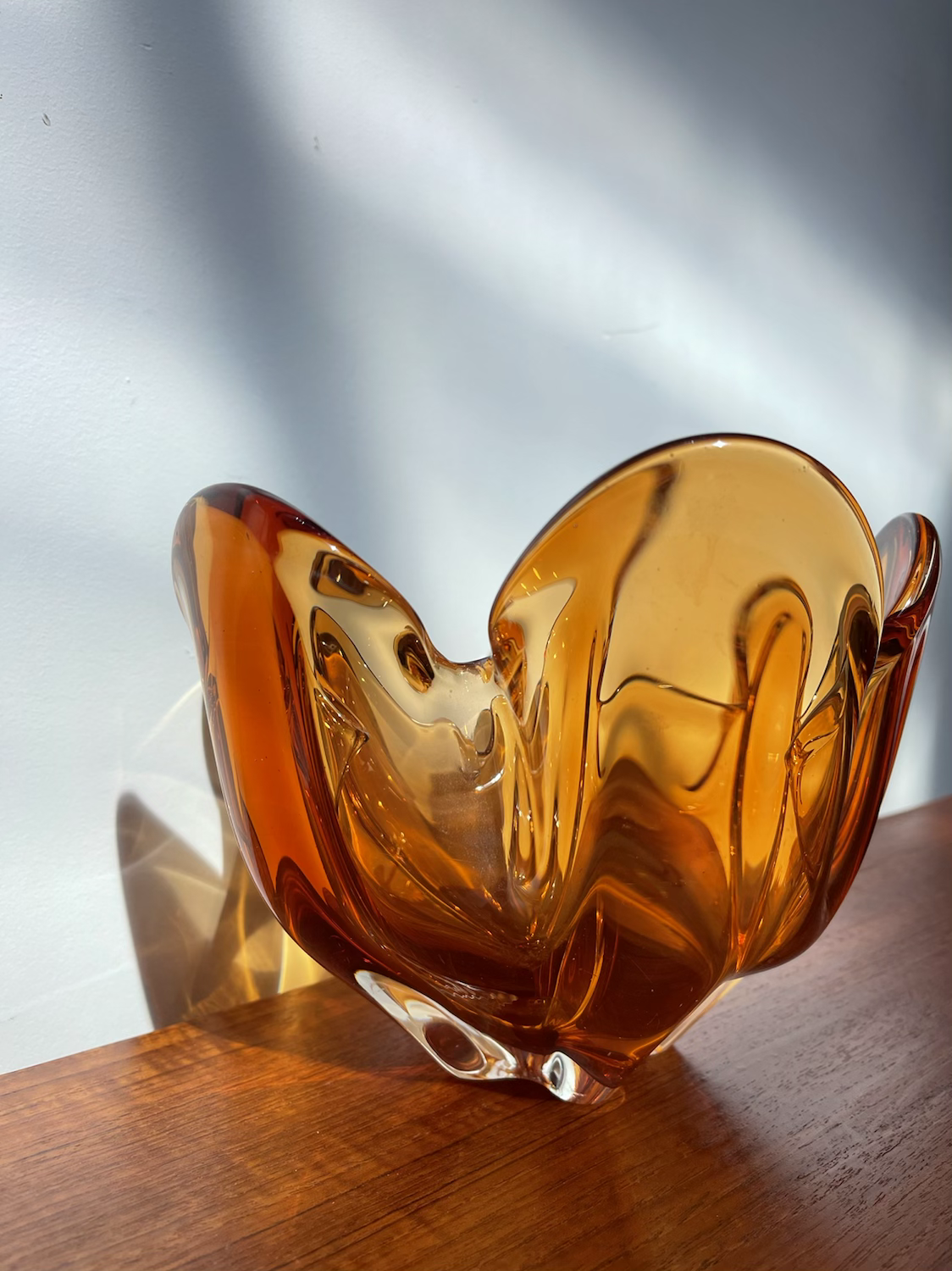 Amber glass vase 