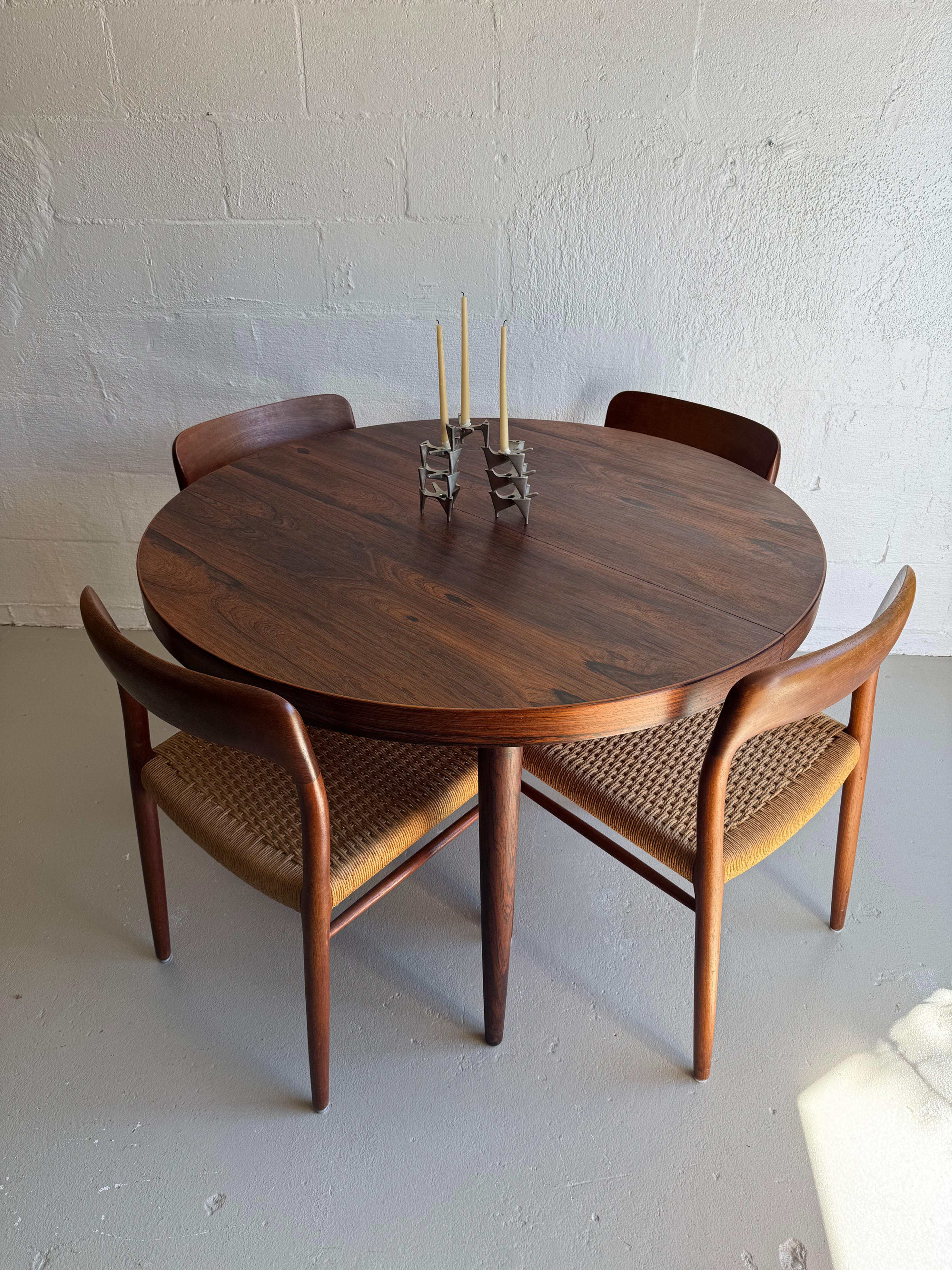 Danish circular rosewood dining table