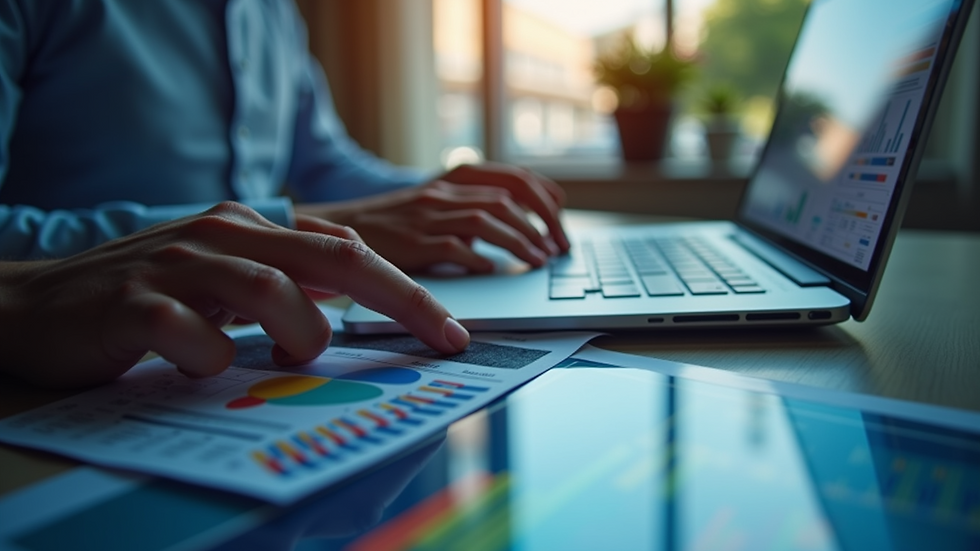 Close-up view of a recruiter analyzing candidate data on a digital dashboard