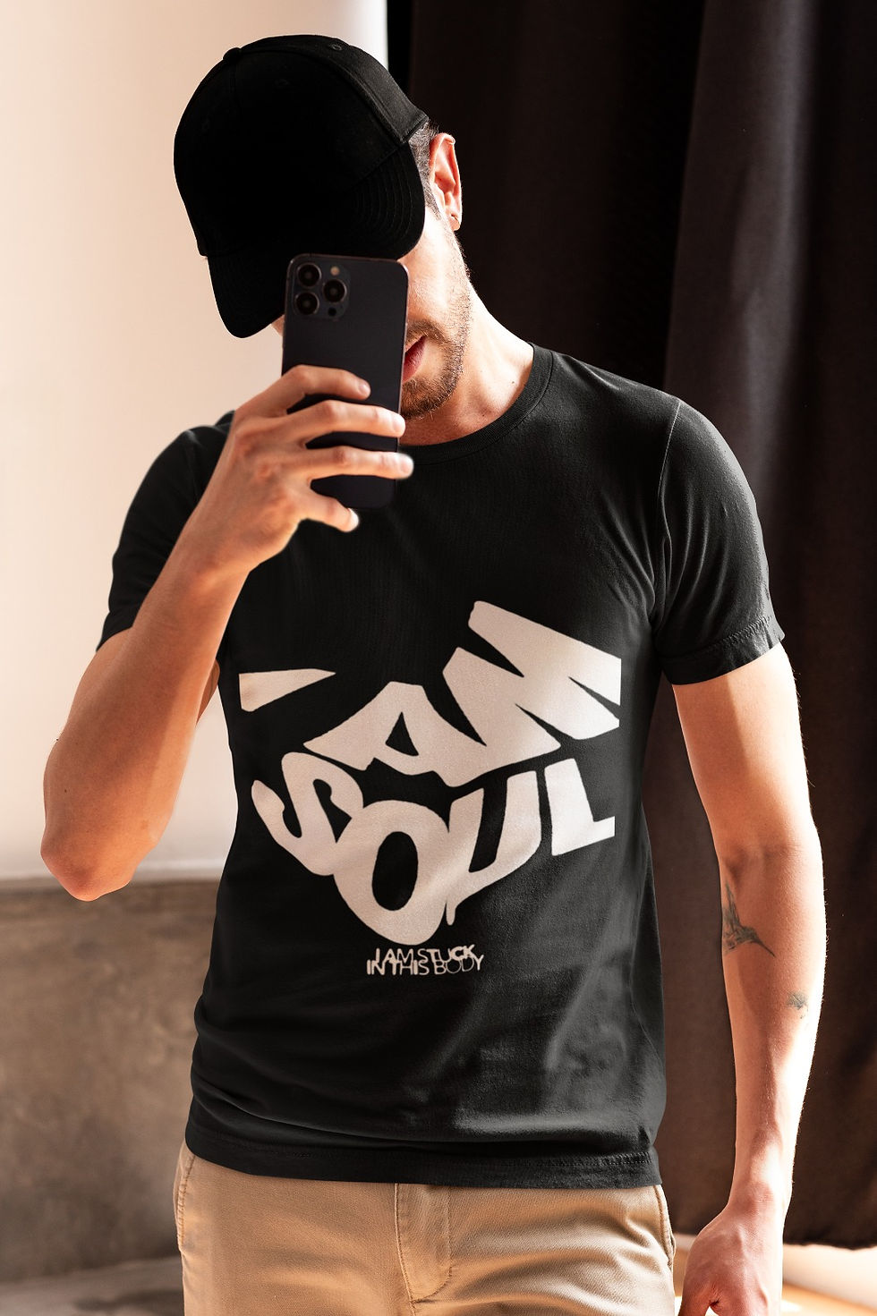 Thumbnail: I am Soul Graphic t shirt black stylish