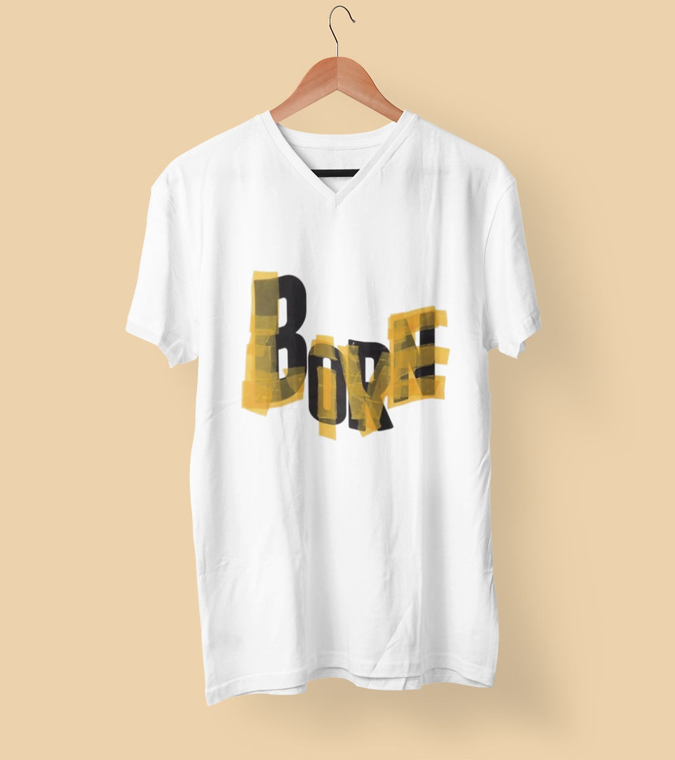 Thumbnail: Born & Live: V neck T shirt by Stone Eve