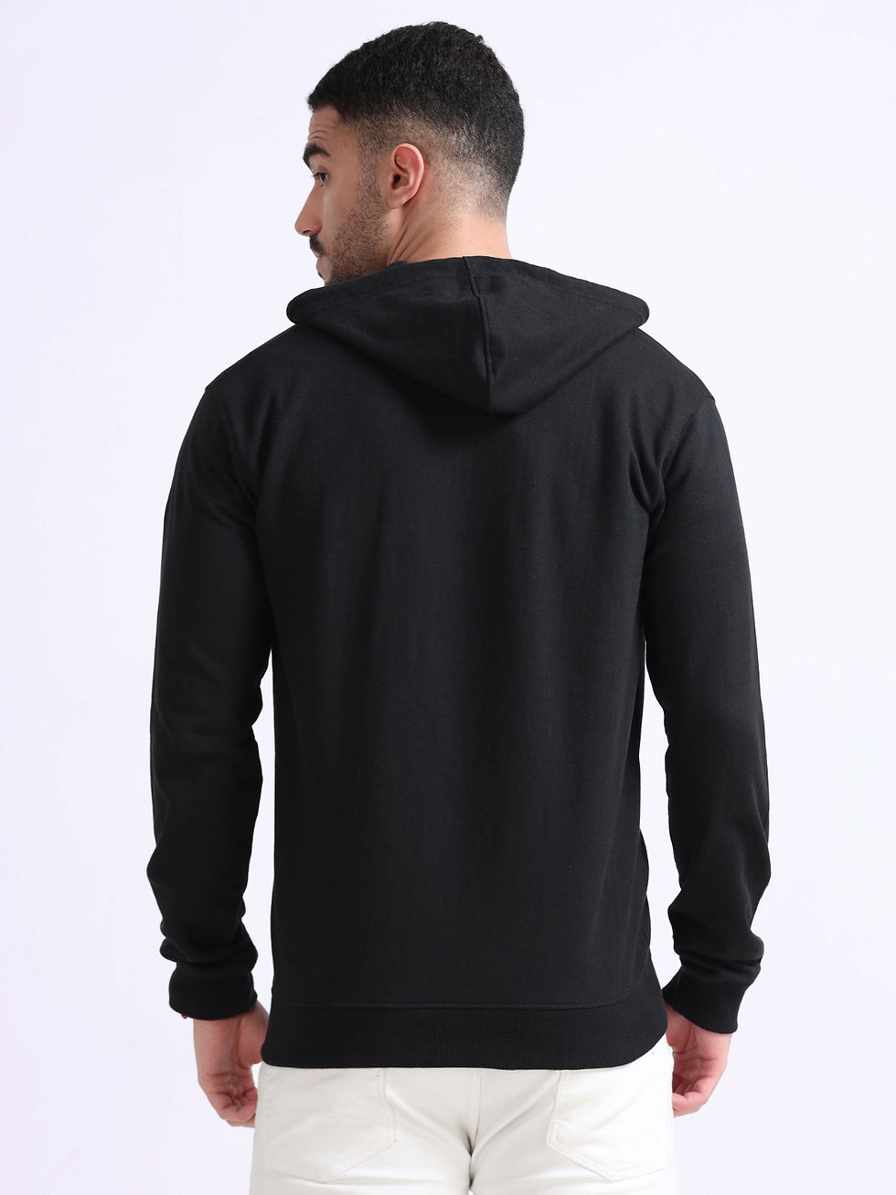 Thumbnail: Zipper Hoodie New Solid Black