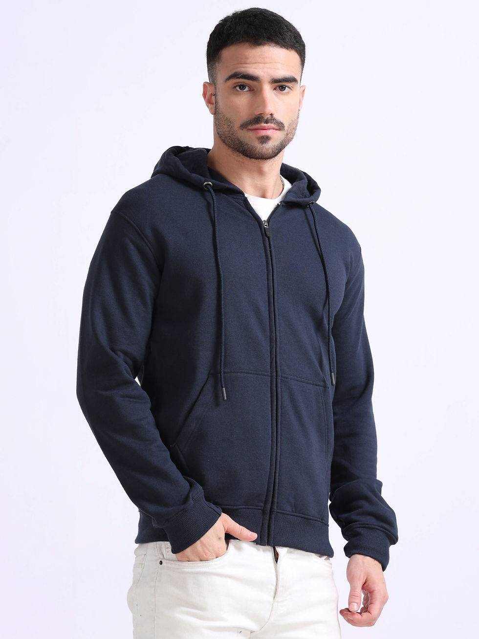 Thumbnail: Zipper Hoodie New Grey Melange