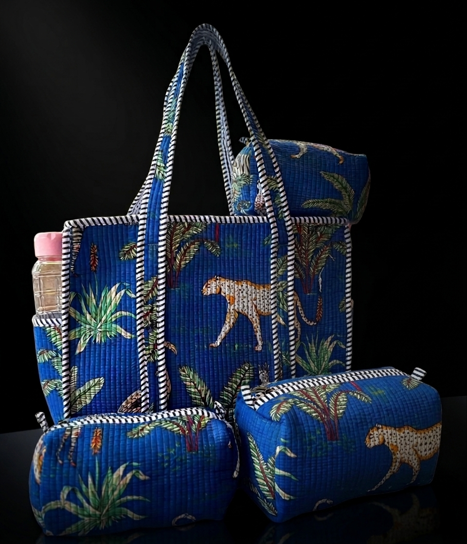 The leopard Trail Tote Bags