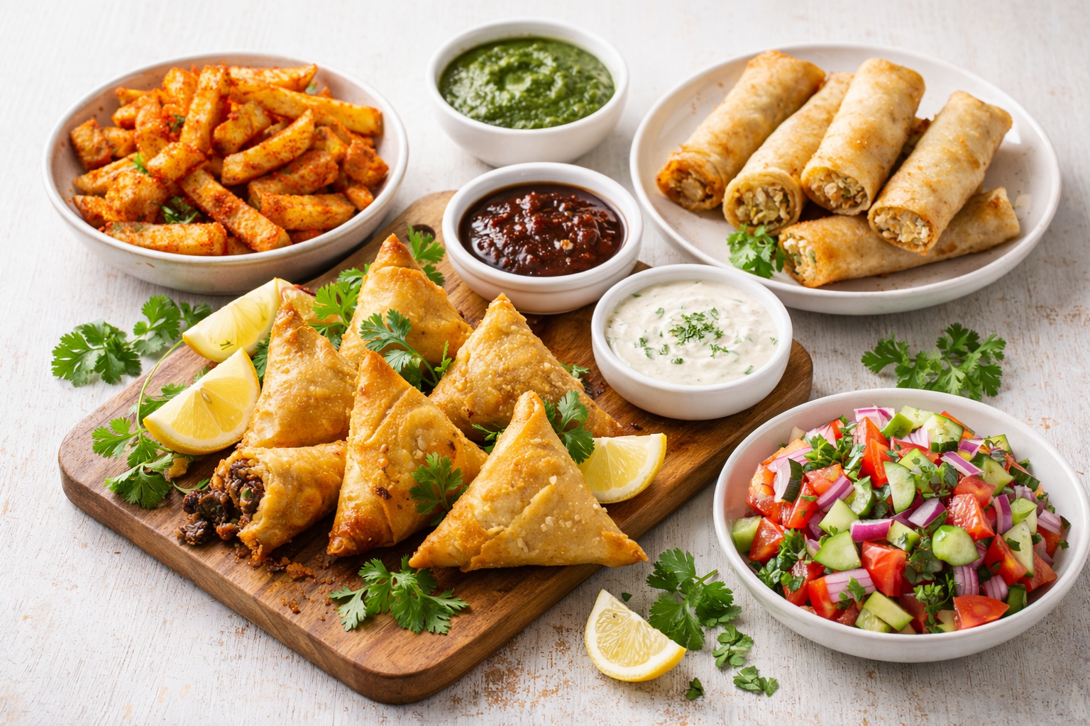 Arranged Food and Objects