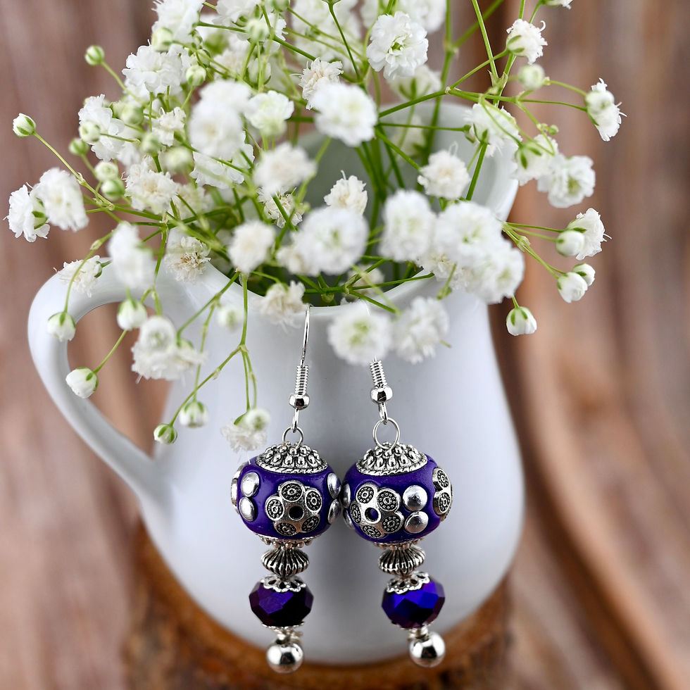Thumbnail: Purple and Silver Earrings
