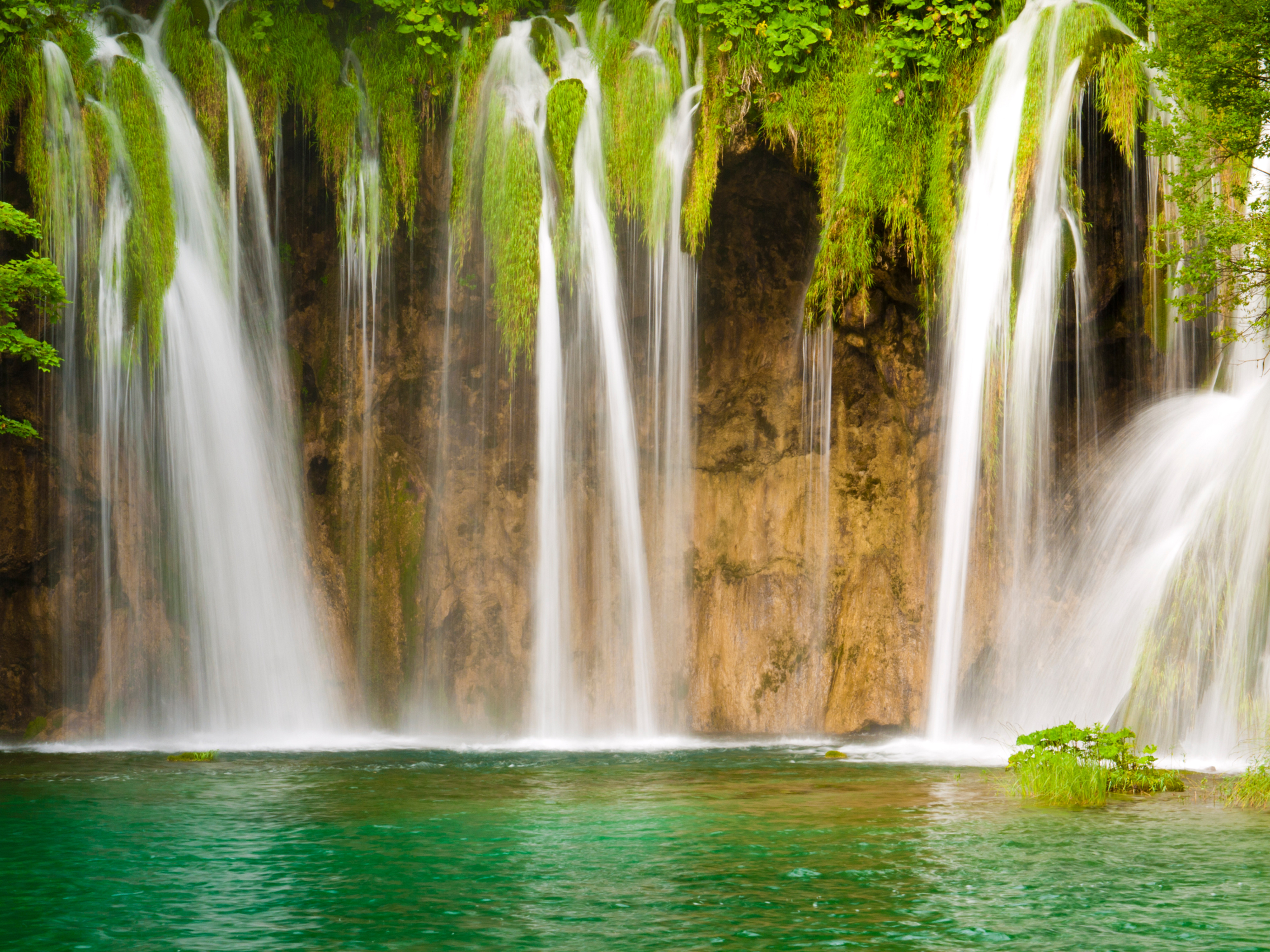 Green Summer Waterfall