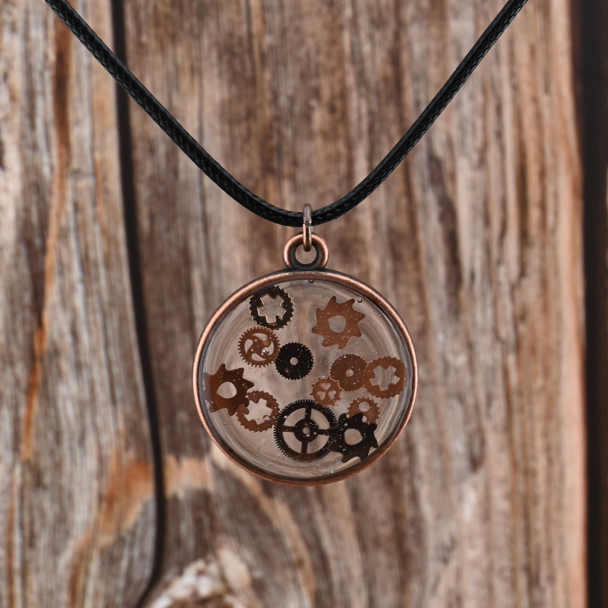 Small Copper Gears Pendant