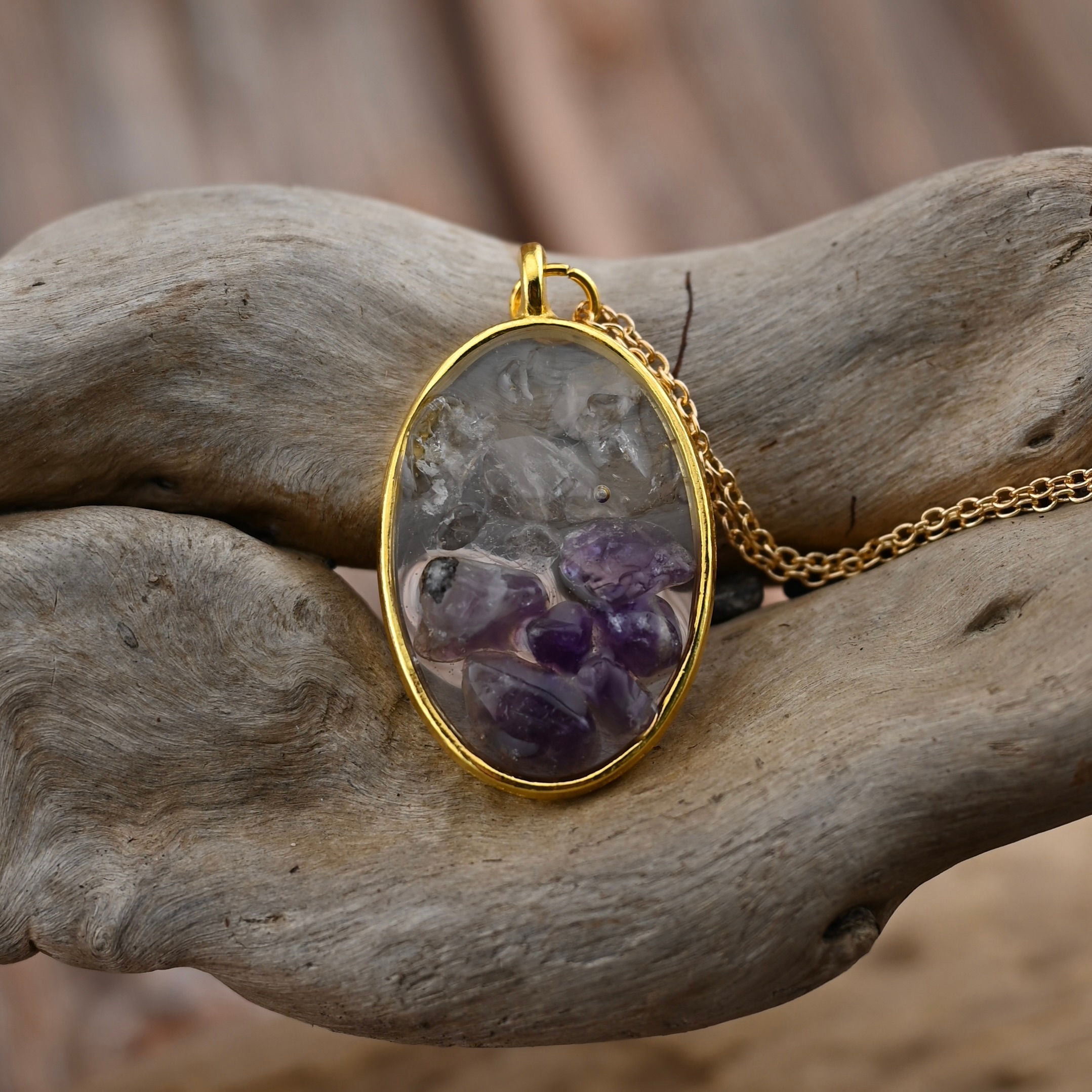 Amethyst & Clear Quartz Necklace