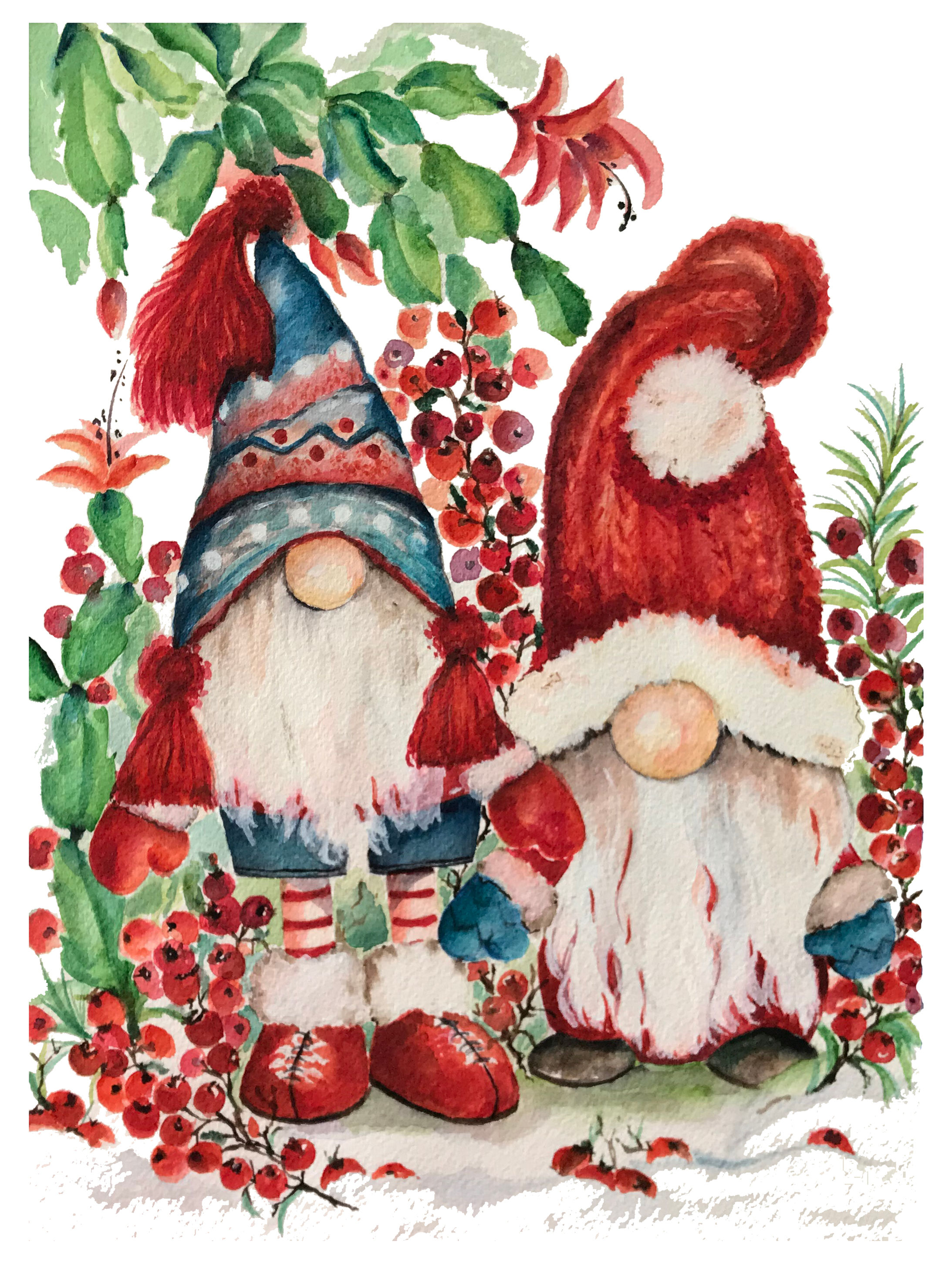 "Gnome for the Holidays" Holiday Card with envelope