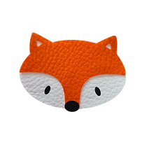 Motif renard en simili cuir – chaussons personnalisés faits main Bretagne