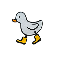 Motif canard en simili cuir – chaussons bébé et accessoires artisanaux
