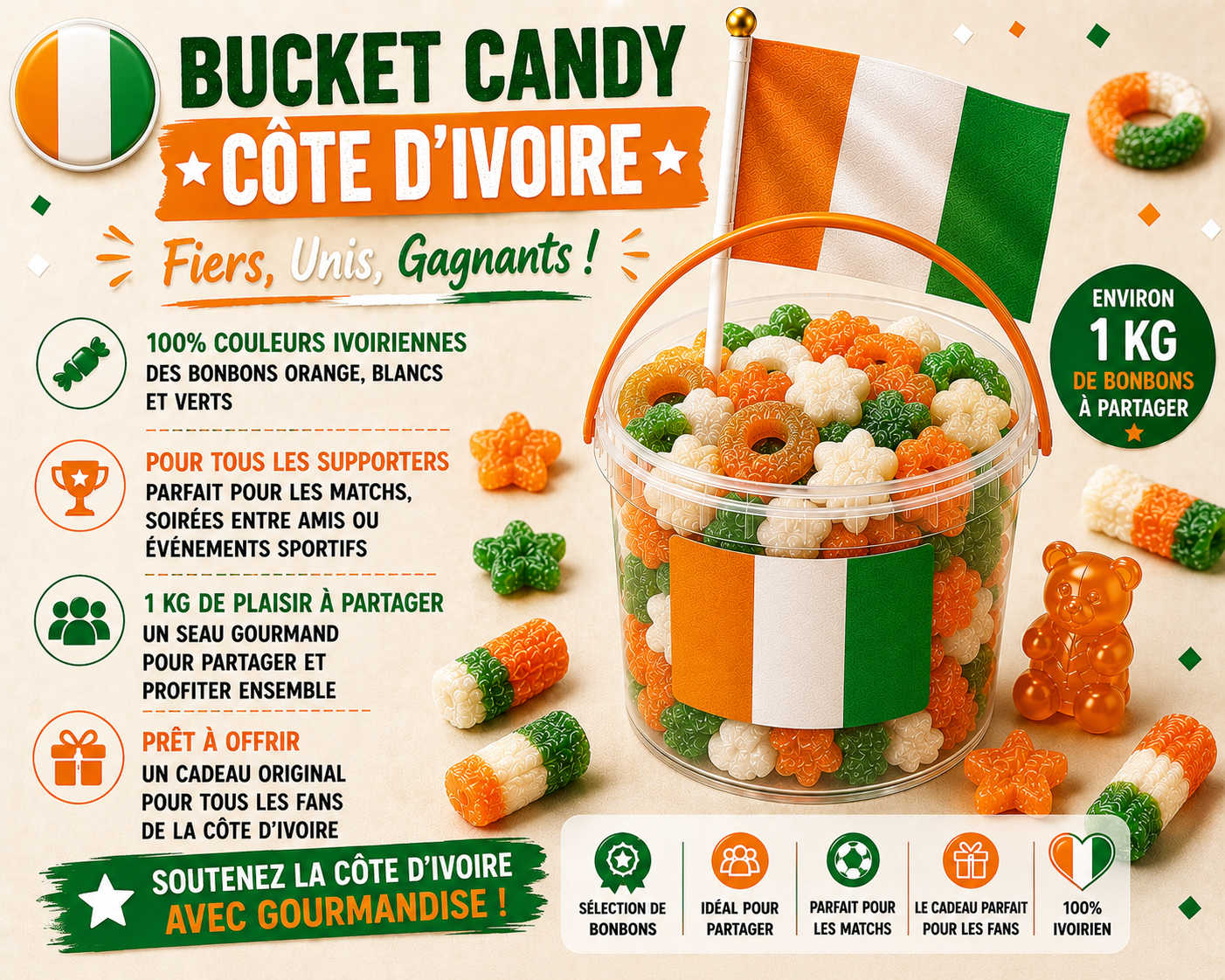 Bucket Candy "Supporters CÔTE D'IVOIRE"