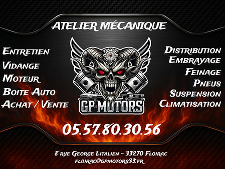 Carte de visite de GP MOTORS - Garage automobile à Floirac