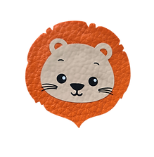 Motif lion artisanal pour chaussons faits main bébé et enfant