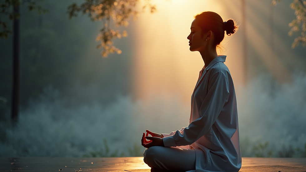 Nahaufnahme einer Person, die meditiert und energetische Heilung empfängt