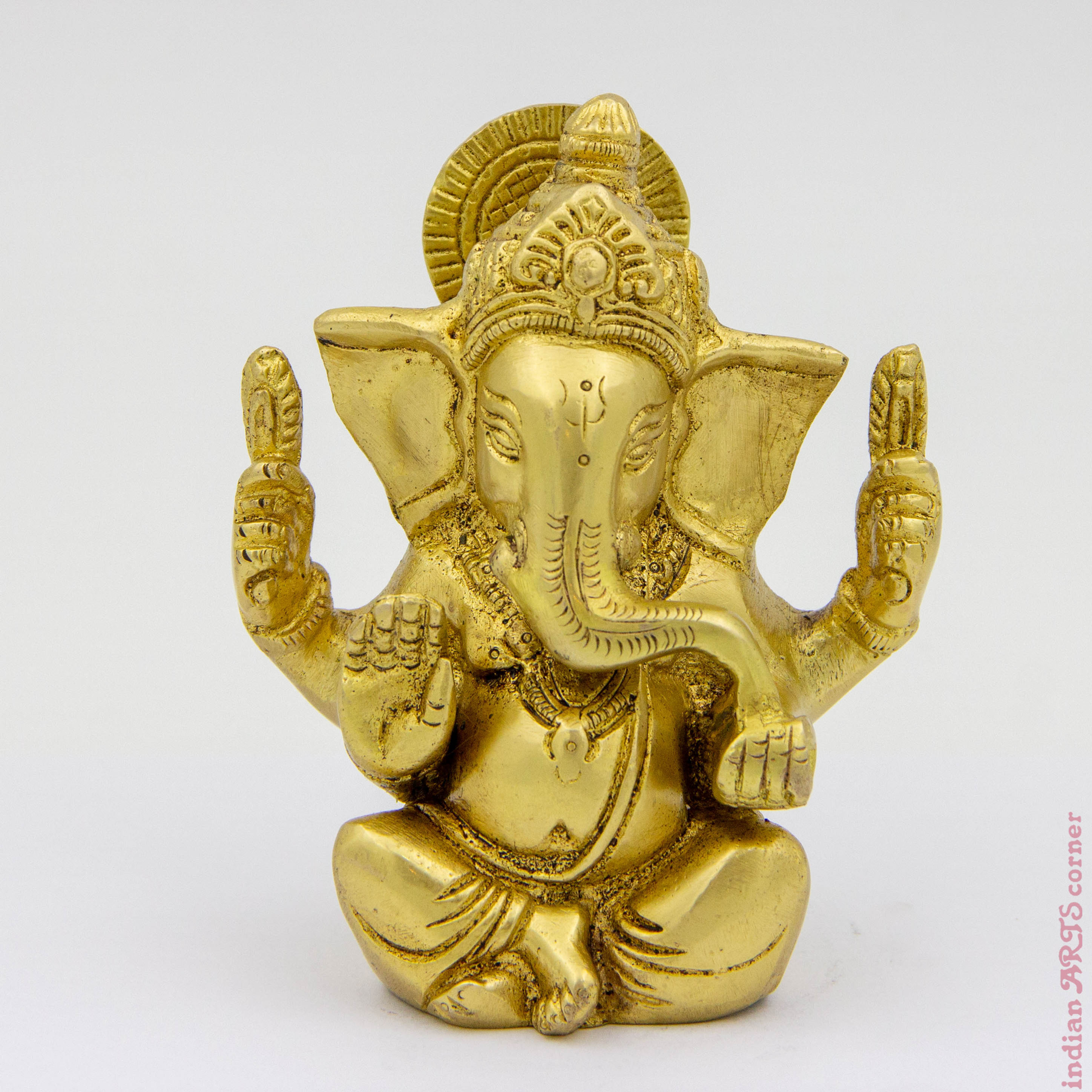 Brass Ganesha Sculpture - Traditional Indian Art - Handcrafted Masterpiece