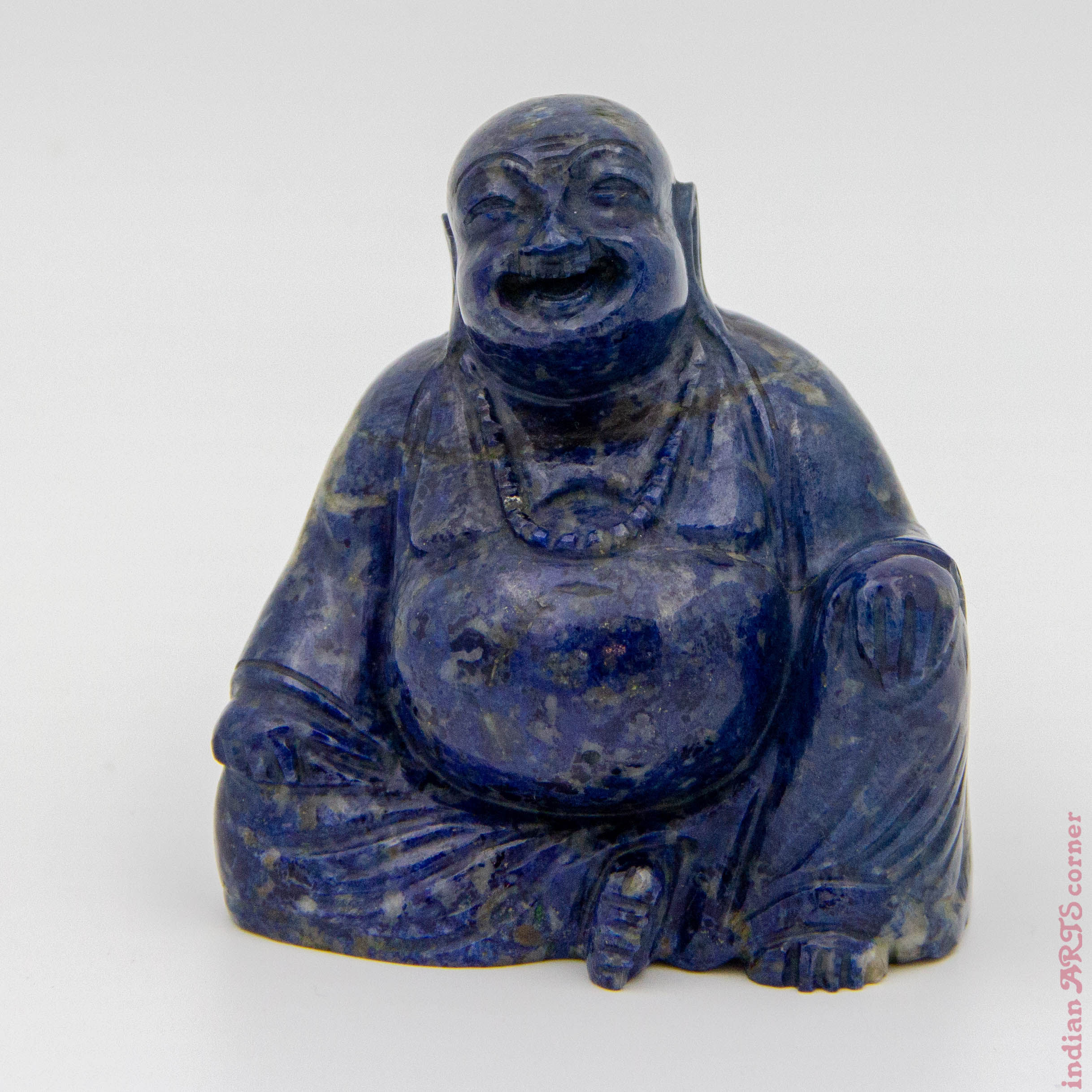 Lapiz Lazuli Laughing Buddha Sculpture - Handcrafted