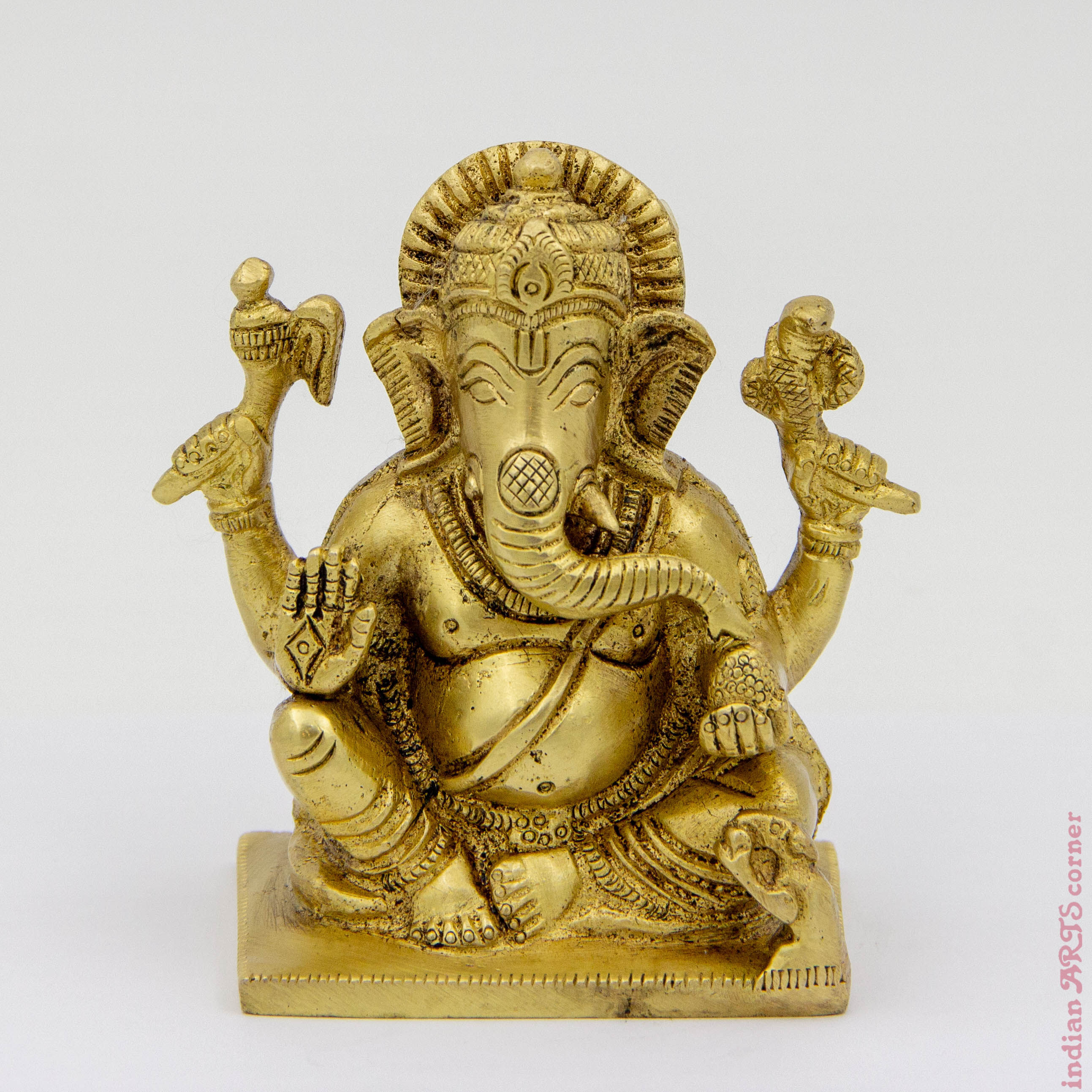 Brass Ganesha Sculpture - Traditional Indian Art - Handcrafted Masterpiece