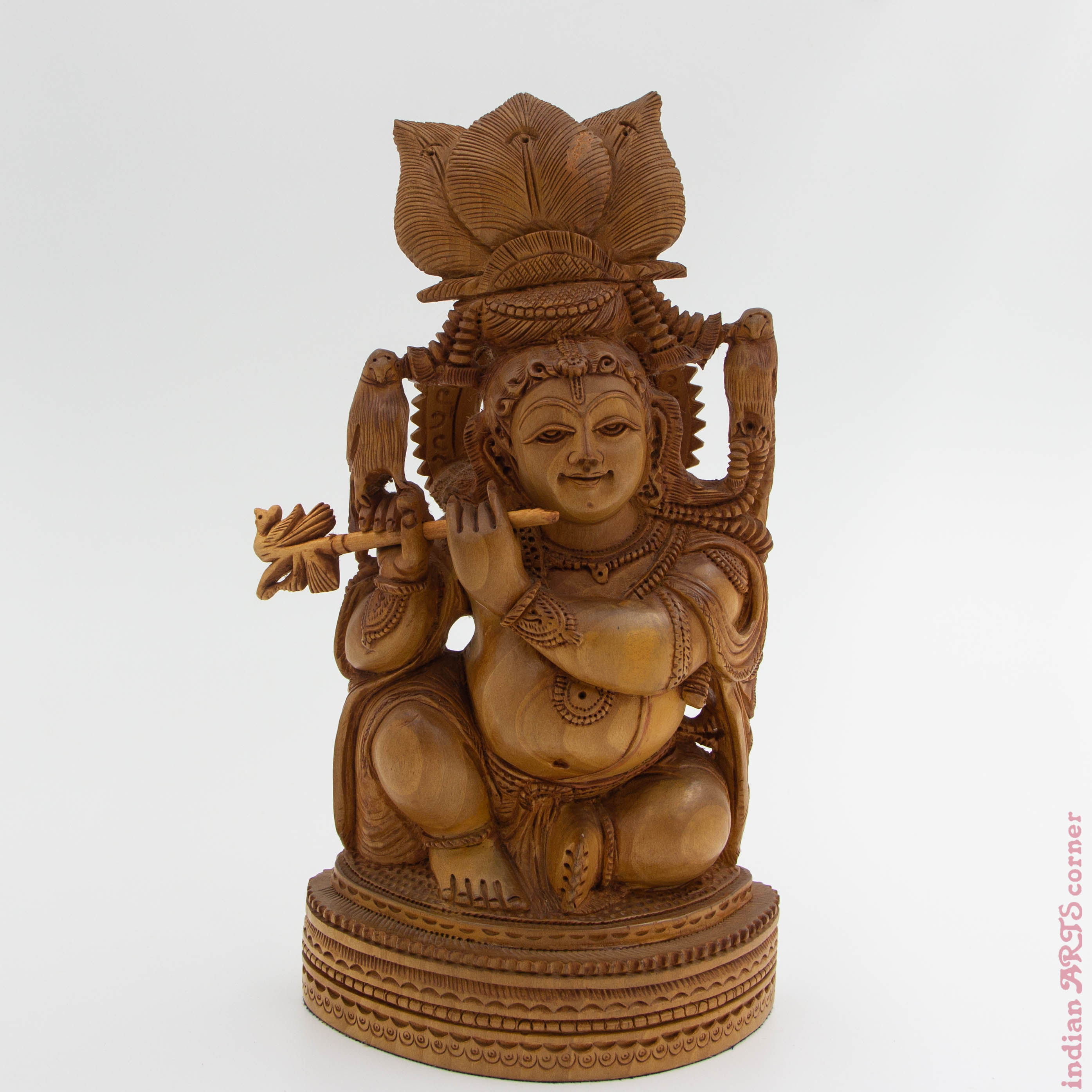 Traditionally Handcrafted Wooden Krishna Sculpture