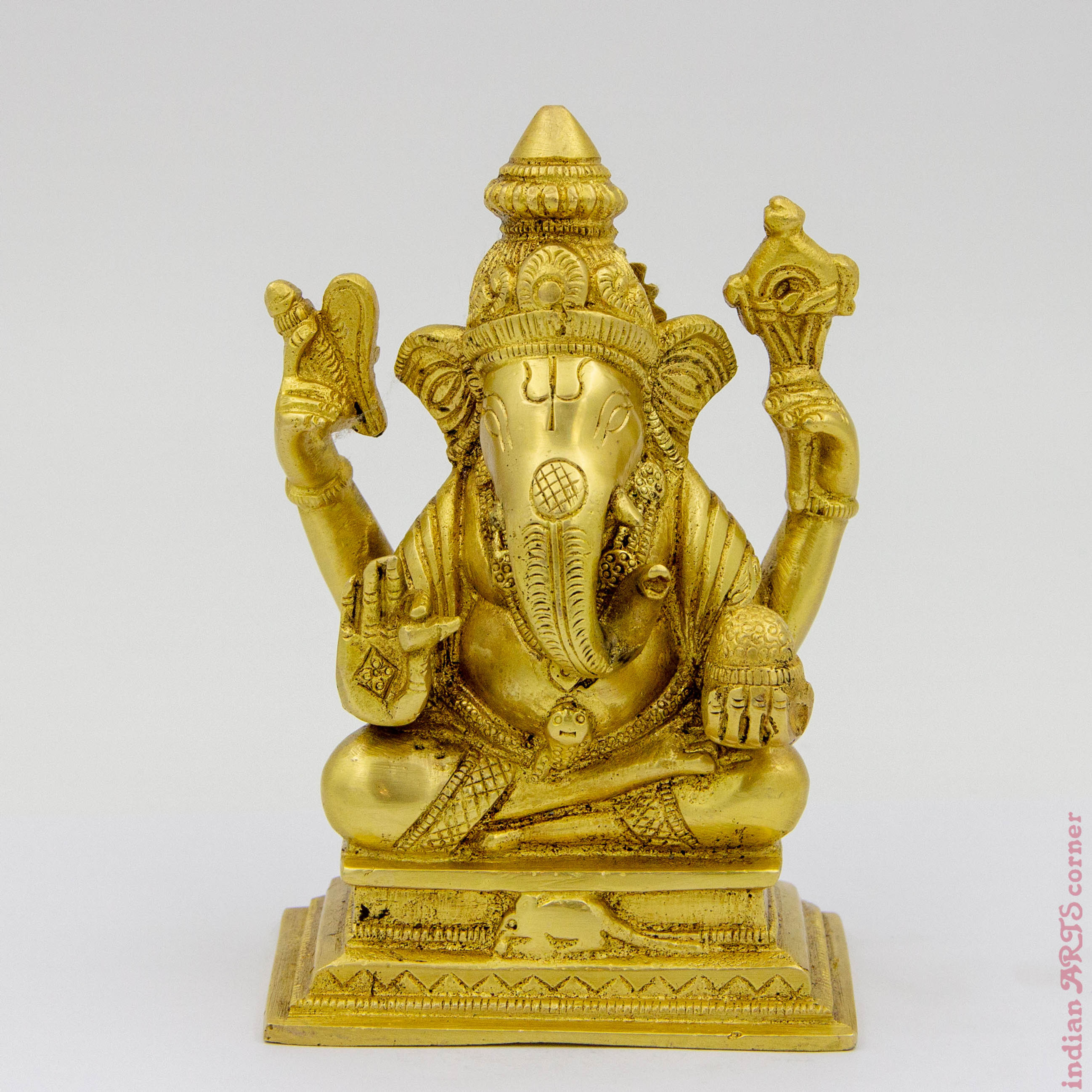 Brass Ganesha Sculpture - Traditional Indian Art - Handcrafted Masterpiece