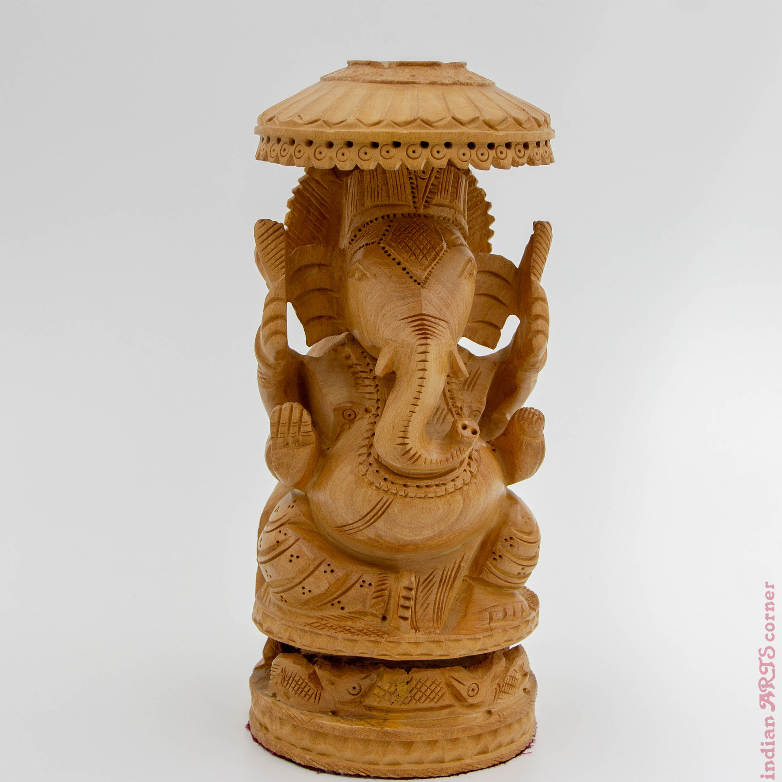 Traditionally Handcrafted Wooden Ganesha Sculpture