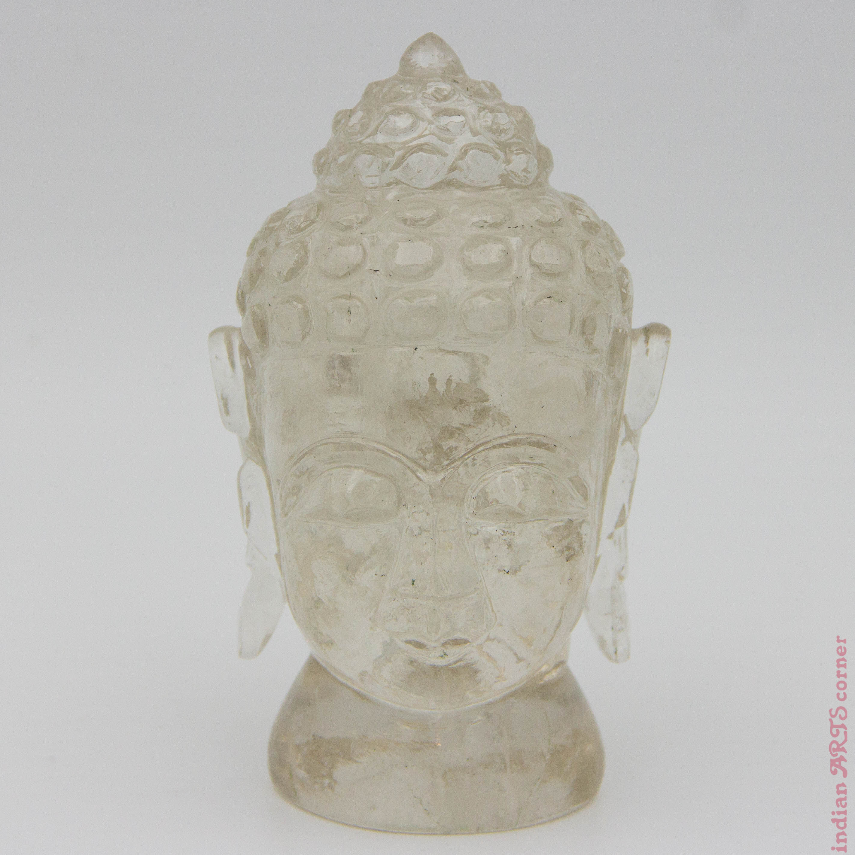 Rock Crystal Buddha Sculpture - Traditional Indian Art